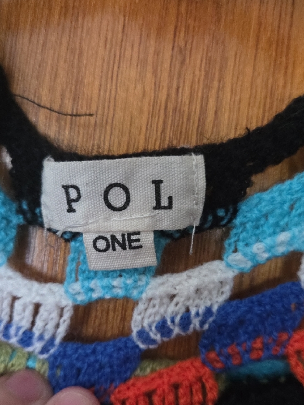 POL One Multicolor Crochet Cardigan with Bright Color Panels - Picture 2 of 5